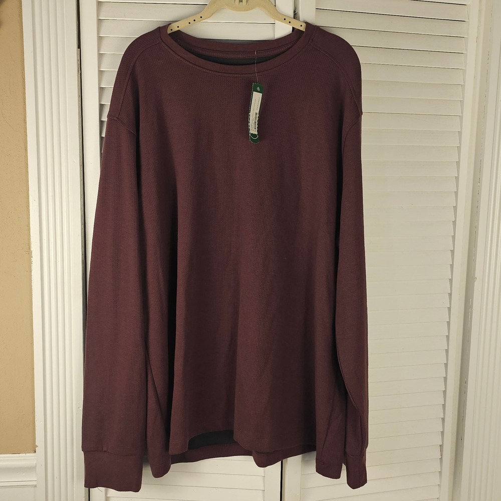 NWT 01.Algo Mens Burgundy Denver Performance Thermal‎ Crew Shirt XXL